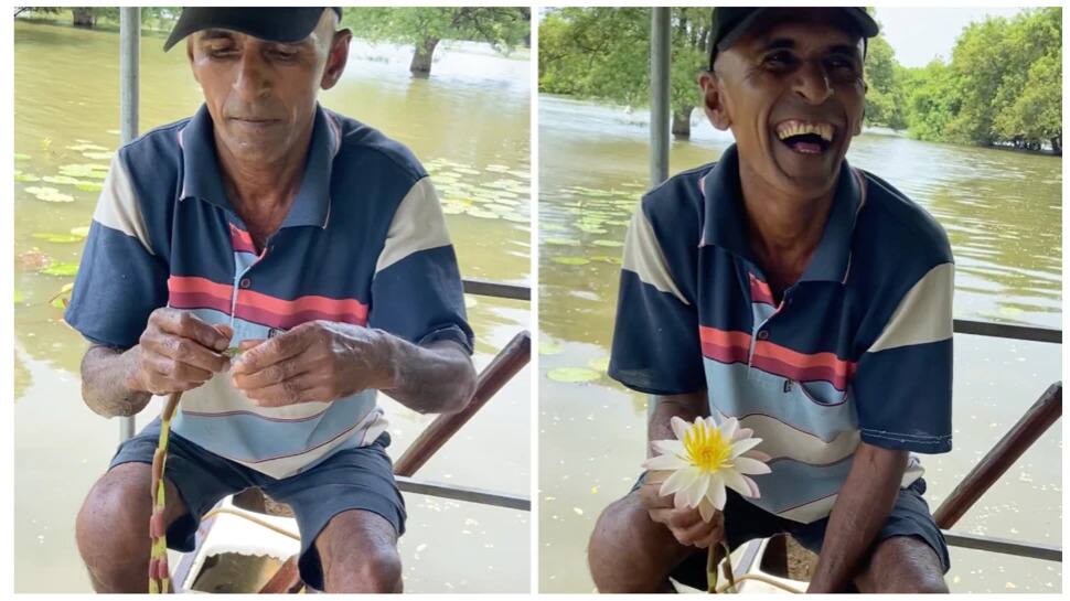 Jugad Video: ਵਿਅਕਤੀ ਨੇ ਲਗਾਇਆ ਗਜਬ ਦਾ ਦਿਮਾਗ, ਵਾਟਰ ਲਿਲੀ ਨਾਲ ਬਣਾਇਆ ਅਦਭੁਤ ਹਾਰ man made a beautiful necklace with water lily video goes viral on social media Jugad Video: ਵਿਅਕਤੀ ਨੇ ਲਗਾਇਆ ਗਜਬ ਦਾ ਦਿਮਾਗ, ਵਾਟਰ ਲਿਲੀ ਨਾਲ ਬਣਾਇਆ ਅਦਭੁਤ ਹਾਰ