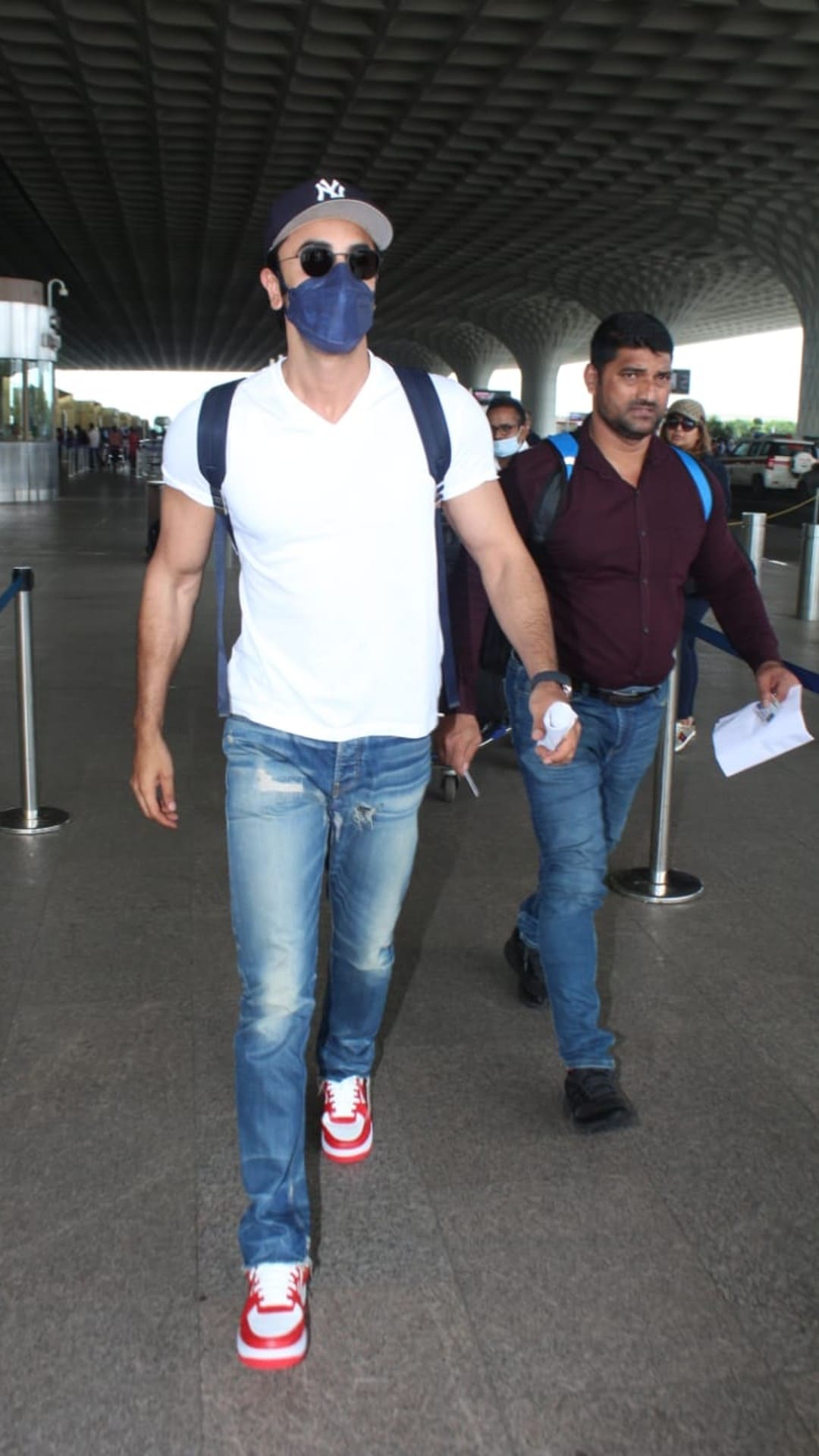 Ranbir Kapoor swears by a hoodie and fresh kicks for his airport OOTD