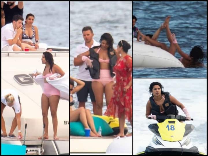 Priyanka Chopra Nick Jonas birthay celebration in Bikini viral photos from 3 years back Priyanka Chopra Viral Pics: बीच समंदर में जब पति Nick Jonas ने प्रियंका चोपड़ा को दिया धक्का, ऐसी हो गई थी हालत, देखें तस्वीरें