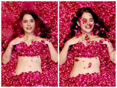 Uorfi Javed Covers Herself With Rose Petals, Netizens Ask If She Is Inspired By Ranveer Singh
