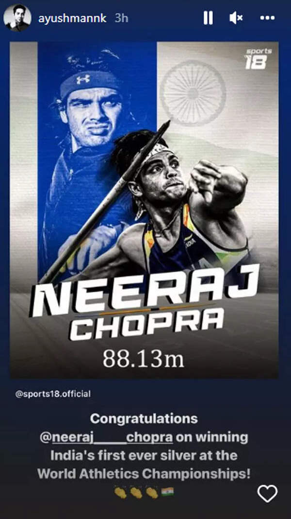 Neeraj Chopra: ਨੀਰਜ ਚੋਪੜਾ ਨੇ ਰਚਿਆ ਇਤਿਹਾਸ ਤਾਂ ਬਾਲੀਵੁੱਡ `ਚ ਛਾਈ ਖੁਸ਼ੀ ਦੀ ਲਹਿਰ, ਟਵਿੱਟਰ `ਤੇ ਦਿੱਤੀਆਂ ਵਧਾਈਆਂ