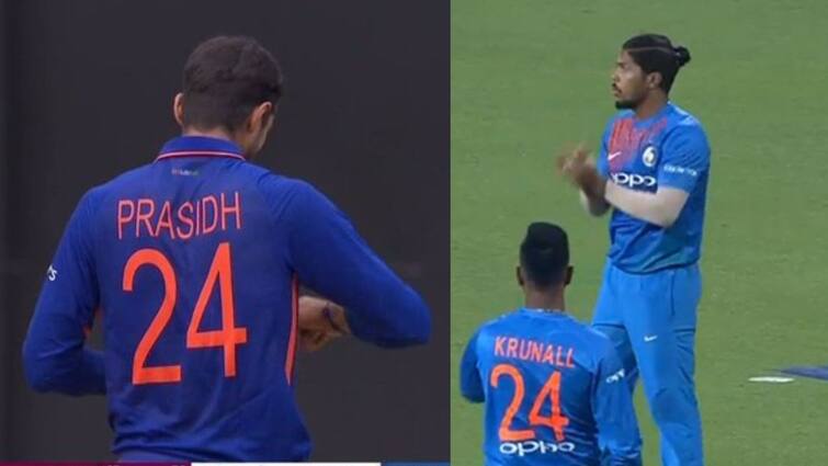 Ind vs WI: Deepak Hooda wears Prasidh Krishna jersey IND vs WI: প্রসিদ্ধ কৃষ্ণর জার্সি পড়ে মাঠে দীপক হুডা, কিন্তু কেন?