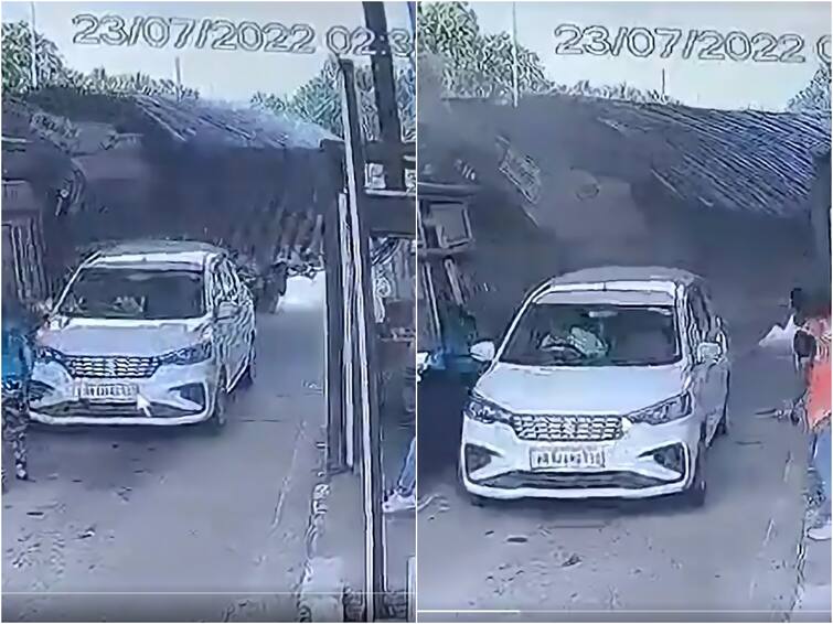Truck Overturns After hitting toll plaza in Dehradun woman Saves Toll booth worker Dehradun Toll Plaza Accident: అయ్య బాబోయ్! జస్ట్ మిస్- టోల్‌ ప్లాజాను ఢీ కొట్టిన ట్రక్కు, వీడియో చూశారా?