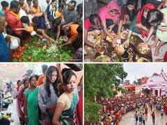 Sawan Somwar 2022: दूसरी सोमवारी पर देखें पटना, नवादा और समस्तीपुर की तस्वीरें, कुछ इस तरह हुई पूजा