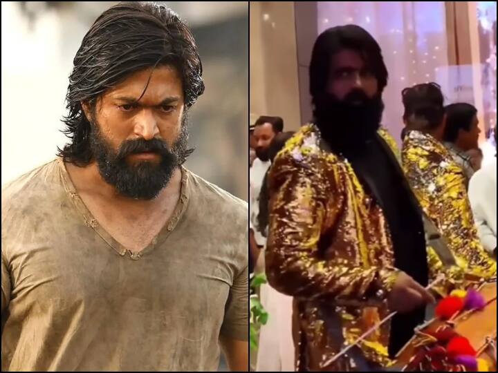 KGF 2 rocky bhai playing band in wedding watch superstar yash look a like video Rocky Bhai Video: शादी में ढोल बजाते हुए सामने आया शख्स का वीडियो, फैंस बोले- ये किस लाइन में आ गए रॉकी भाई