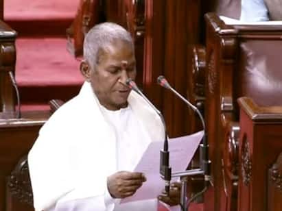 Music Director Ilayaraja takes oath at Rajya Sabha to become nominated MP Ilayaraja: கடவுளின் பெயரால் ஆணை: தமிழில் எம்.பி.யாக பொறுப்பேற்ற இளையராஜா..