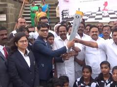 Chess Olympiad 2022 : குமரி வந்த செஸ் ஒலிம்பியாட் தீபம்....மாணவர்கள் உற்சாக வரவேற்பு..!