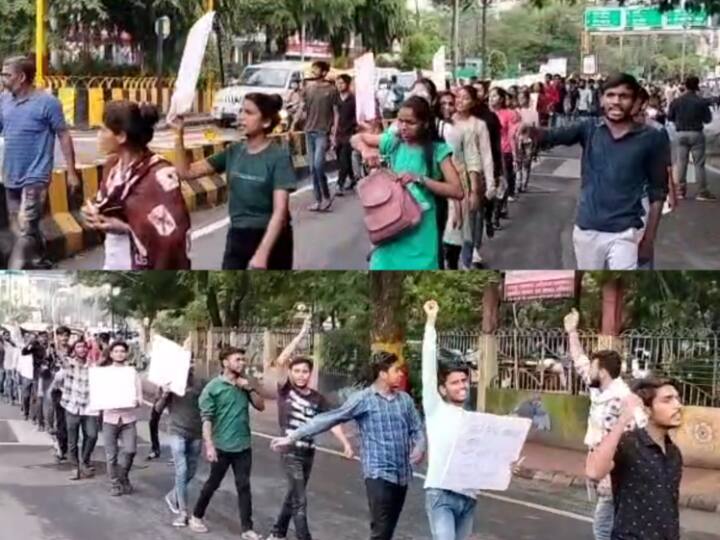Indore News: मध्य प्रदेश की आर्थिक राजधानी इंदौर के कृषि महाविद्यालय के छात्रों ने कॉलेज की जमीन के अधिग्रहण के खिलाफ शहर की सड़कों पर प्रदर्शन.