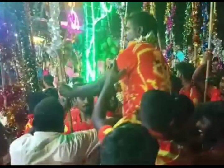 karur krishnarayapuram mariyamman festival. கரூர்: கிருஷ்ணராயபுரத்தில் மாரியம்மன் கோயில் திருவிழாவை முன்னிட்டு சரம் குத்துதல் நிகழ்ச்சி