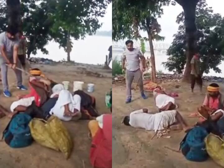 Vaishali News: 6 people roaming as saint were beaten up in Vaishali Hajipur by Bajrang Dal Video Viral ann Vaishali News:साधु बनकर घूम रहे 6 मुस्लिम युवकों को बजरंग दल के कार्यकर्ताओं ने पीटा, वीडियो हुआ वायरल