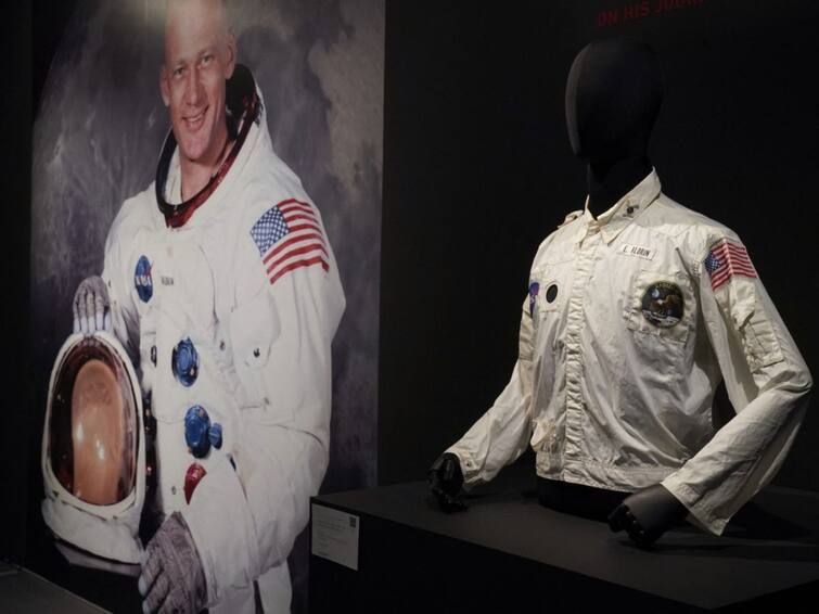 Buzz Aldrin Apollo 11 Moon Mission Historic Jacket Sold For $2.7 M Auction Sotheby's Auction New York First Manned Moon Mission Jacket Worn By Buzz Aldrin During Historic Apollo 11 Mission Sold For $2.7 M At Auction