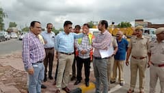 Photos: भरतपुर में NH पर होने वाले हादसों पर प्रशासन गंभीर, कलेक्टर ने लिया सड़क का जायजा