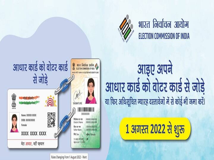 From August 1, Election Commission is starting the campaign to link Aadhaar and Voter ID card! Learn its easy process Aadhaar Voter ID Link: 1 ઓગસ્ટથી, ચૂંટણી પંચ આધાર અને મતદાર કાર્ડને લિંક કરવાનું અભિયાન શરૂ કરી રહ્યું છે! જાણો તેની સરળ પ્રક્રિયા