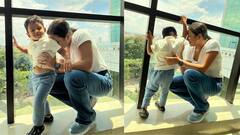 Yuvaan Subhasree: সাদা টিশার্টে ট্য়ুইনিং, মা-ছেলের খুনসুটি ক্যামেরাবন্দি করলেন রাজ