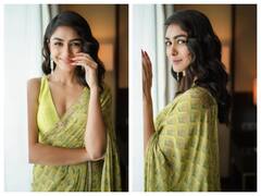 Mrunal Thakur Pics: ग्रीन साड़ी पहने बला की खूबसूरत लगीं मृणाल ठाकुर, दिलकश अदाओं पर फिदा हो जाएंगे आप !