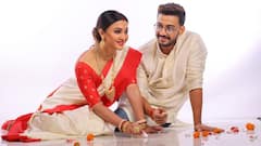 Subha Bijoya: লাল সাদা শাড়ি, সিঁথিতে সিঁদুর, কৌশানীর দিক থেকে চোখ ফেরাতে পারছেন না বনি!