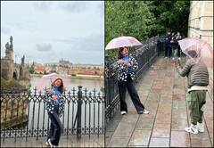 Hina Khan की तस्वीरें खींचने के लिए बॉयफ्रेंड रॉकी को बारिश में करने पड़े इतने जतन, आप भी देखें Photo