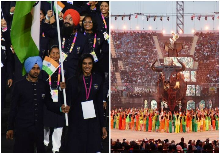 Commonwealth Games 2022: बर्मिंघम में कॉमनवेल्थ गेम्स का हुआ आगाज, पीवी सिंधु ने की भारतीय दल की अगुवाई Commonwealth Games 2022 PV Sindhu and Manpreet Singh lead India in glittering opening ceremony Commonwealth Games 2022: बर्मिंघम में कॉमनवेल्थ गेम्स का हुआ आगाज, पीवी सिंधु ने की भारतीय दल की अगुवाई