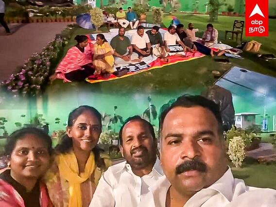 Rajya Sabha Suspended MPs Protest : விடிய விடிய எதிர்க்கட்சி எம்பிக்கள் போராட்டம்