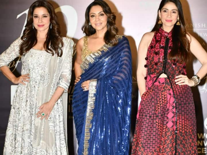 Maheep Kapoor, Gauri Khan and Bhavna Pandey were spotted at the Mijwan fashion show 2022. All three famous Bollywood wives looked stunning. Check out their pictures from the Manish Malhotra show