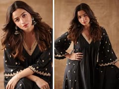 Alia Bhatt Pics: माथे पर बिंदी, कानों में झुमका....आलिया भट्ट ने ब्लैक सूट में फैंस को बनाया दीवाना