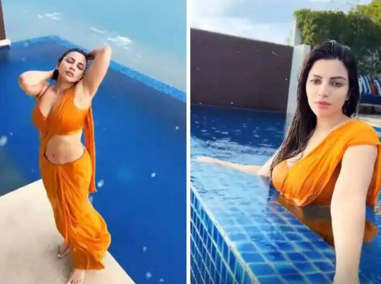 shama sikander dance on raveena tandon iconic song tip tip barsa pani Shama Sikander Video: શમા સિકન્દરે  'ટિપ ટિપ બરસા પાની' ગીત પર રવીના સ્ટાઈલમાં પાણીમાં લગાવી આગ