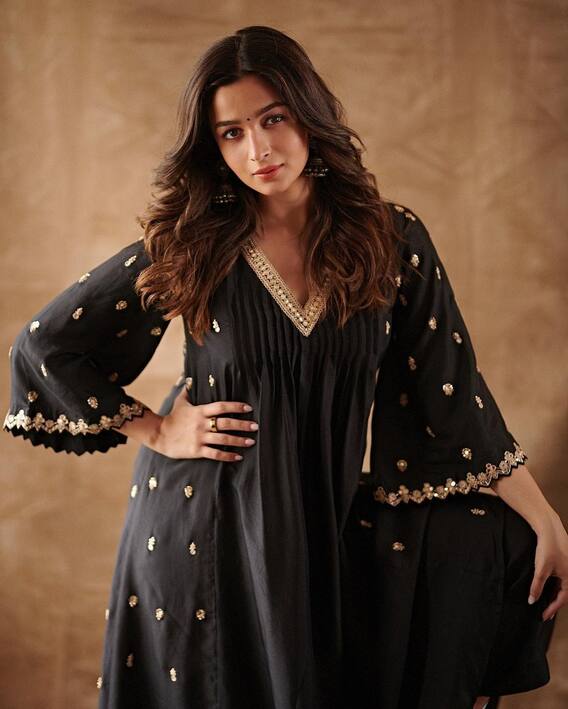 Alia Bhatt Looks Charming In A Black Ethnic Set - SEE PICS