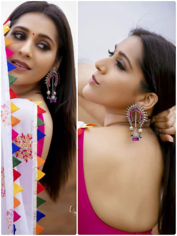 బ్యాక్‌లెస్ బ్లౌజ్‌లో రష్మీ గౌతమ్ ఫోజులు