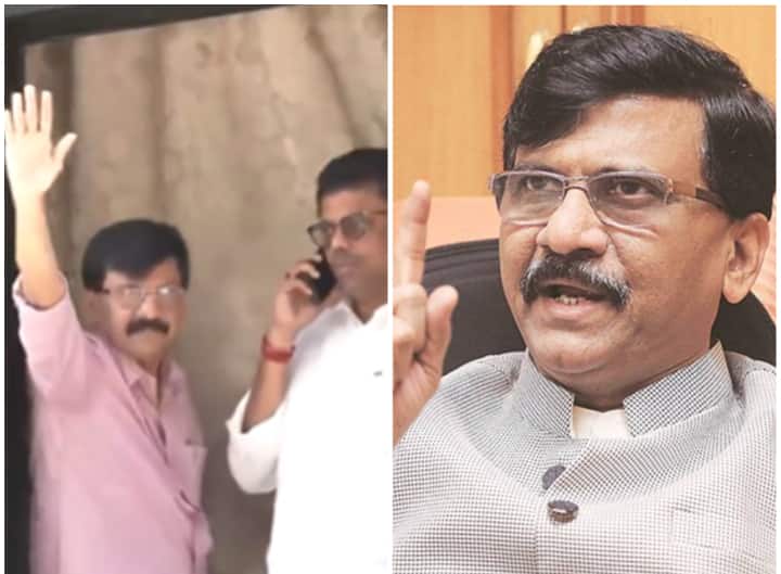Shiv Sena leader Sanjay Raut Video at his Mumbai residence as ED conducts a raid in connection with the Patra Chawl land scam Watch: ED अधिकारियों की मौजूदगी के बीच संजय राउत का पहला वीडियो आया सामने, समर्थकों ने लगाए नारे
