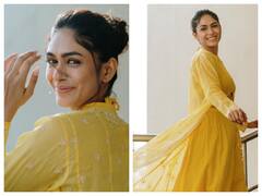 Mrunal Thakur Pics: येलो आउटफिट में गज़ब के कातिलाना पोज़ देती दिखीं मृणाल ठाकुर, लाइट मेकअप लुक में भी लगीं बला की खूबसूरत
