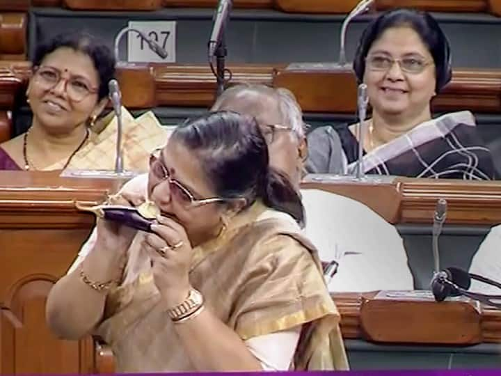 TMC MP Bites Into Raw Brinjal In Parliament To Protest LPG Price Hike | WATCH