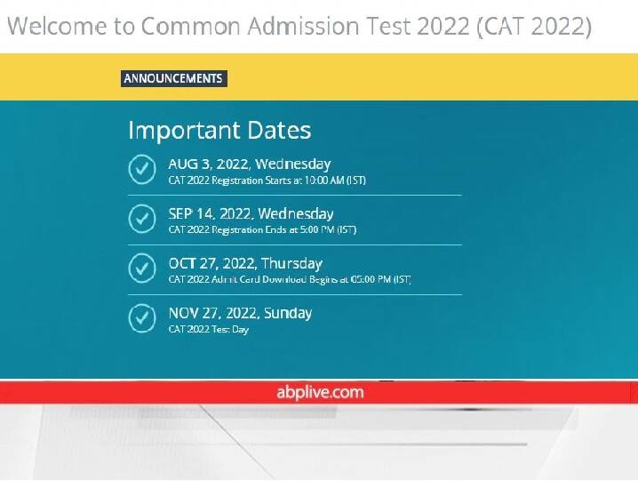 CAT 2022 Mock Test Released by IIM Bangalore on iimcat.ac.in Check Details CAT 2022 Mock Test: IIM बैंगलोर ने जारी किया कैट 2022 परीक्षा का मॉक टेस्ट, इस वेबसाइट पर करें चेक