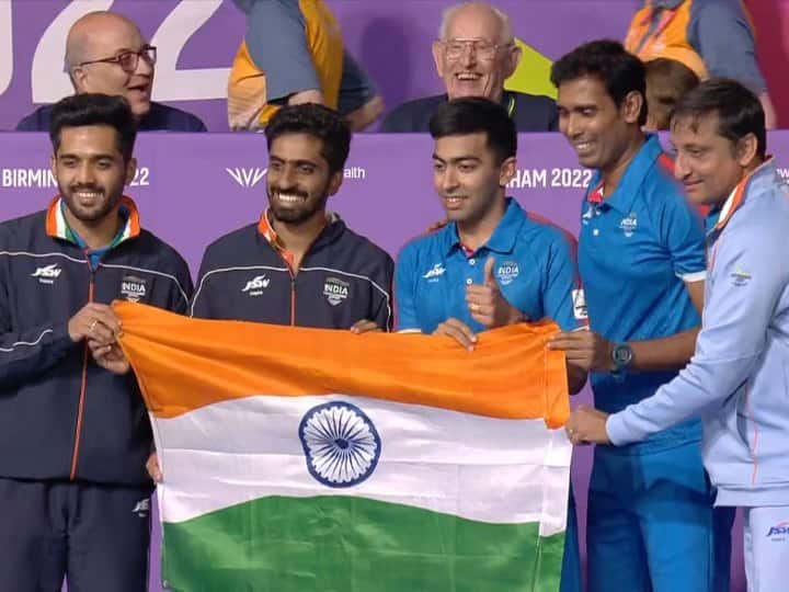 Commonwealth Games 2022 India Win Gold medal Table Tennis Harmeet Desai beat Singapore 3-1 in the final