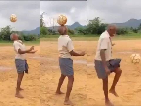 viral video of old man playing football like youngsters trending football Watch: ਲੂੰਗੀ ਪਾ ਕੇ ਬਜ਼ੁਰਗ ਨੇ ਵਿਖਾਇਆ ਫੁੱਟਬਾਲ ਦਾ ਕਾਰਨਾਮਾ, ਤੁਸੀਂ ਵੀ ਕਰੋਂਗੇ ਤਾਰੀਫ਼!