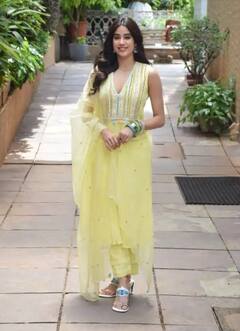 Janhvi Kapoor Photos : 'ਗੁੱਡ ਲੱਕ ਜੈਰੀ' ਦੇ ਪ੍ਰਮੋਸ਼ਨ 'ਚ ਰੁੱਝੀ ਜਾਨ੍ਹਵੀ ਕਪੂਰ, ਯੈਲੋ ਸੂਟ ਪਹਿਨ ਅਭਿਨੇਤਰੀ ਨੇ ਗਿਰਾਈਆਂ ਬਿਜਲੀਆਂ