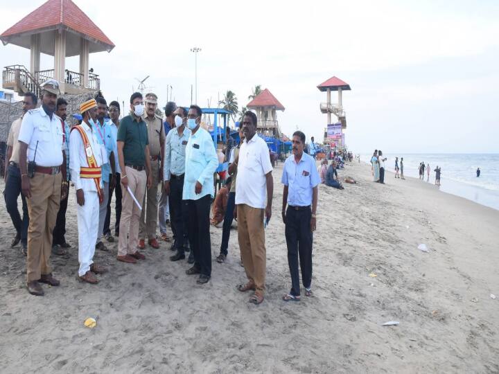 bathing in nagapattinam beach prohibited during Velankanni festival Nagapattinam: வேளாங்கண்ணியில் திருவிழாவின் போது கடலில் பொதுமக்கள் குளிக்க தடை