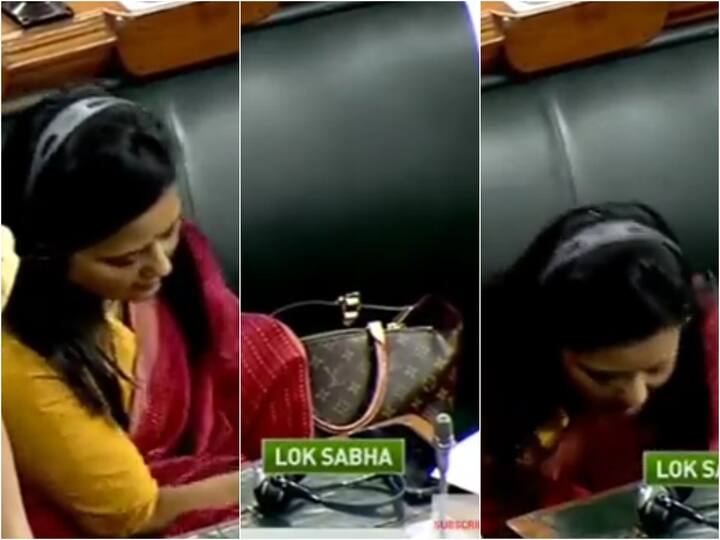 Mahua Moitra hid her Louis Vuitton bag worth 1.6 lakhs in Parliament video goes Viral TMC MP Mahua Moitra Bag Price: ఆ బ్యాగ్‌ను MP ఎందుకు దాచేశారు? దాని ధర తెలిస్తే అవాక్కవుతారు!