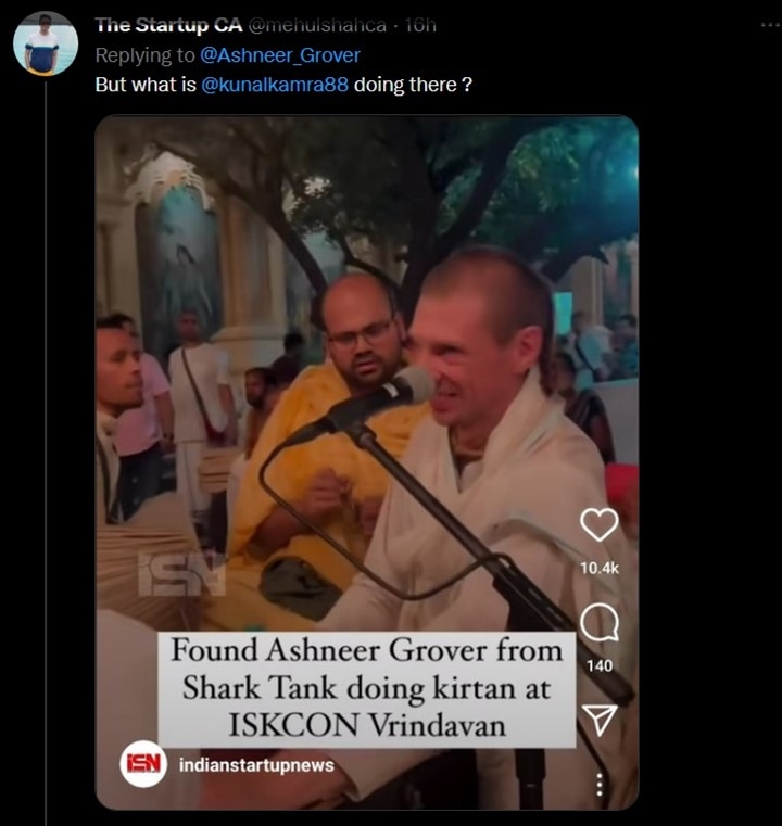 Itne Maze Se Kirtan Kar Raha Hai': Ashneer Grover Shares Video Of His Lookalike At Vrindavan