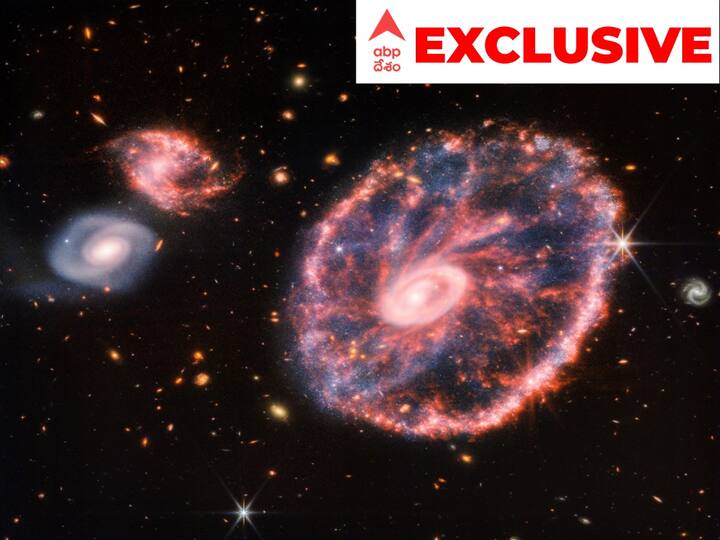 Cartwheel Galaxy, 500 million light-years away Captured By NASA's James Webb telescope Cartwheel Galaxy: జేమ్స్ వెబ్ మరో అద్భుతం- పిల్లి మొగ్గలేసే గెలాక్సీ!