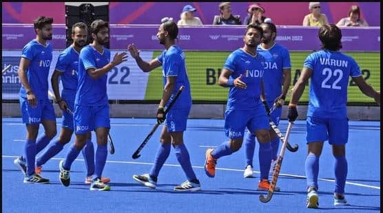 India vs Wales Mens Hockey CWG 2022 India Wins Enters Semi Final 4-1 Pool B harmanpreet singh Hat Trick CWG 2022: ਭਾਰਤੀ ਪੁਰਸ਼ ਹਾਕੀ ਟੀਮ ਨੇ ਬਣਾਈ ਸੈਮੀਫਾਈਨਲ 'ਚ ਥਾਂ, ਵੇਲਜ਼ ਨੂੰ 4-1 ਨਾਲ ਦਿੱਤੀ ਮਾਤ