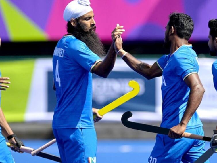 India vs Wales Mens Hockey CWG 2022 India Wins Enters Semi Final 4-1 Pool B harmanpreet singh Hat Trick India vs Wales Hockey: காமன்வெல்த் ஆடவர் ஹாக்கி ஹர்மன்பிரீத்  ஹாட்ரிக் கோல் .. அரையிறுதிக்கு முன்னேறி அசத்திய இந்தியா