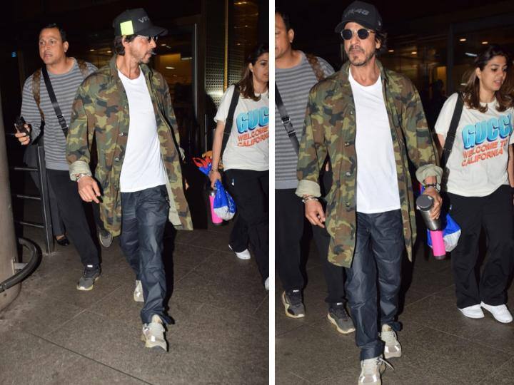 शाहरुख खान की इन तस्वीरों में आप आसानी से देख सकते हैं कि वह एयरपोर्ट से बाहर निकलते हुए दिखाई दे रहे हैं.