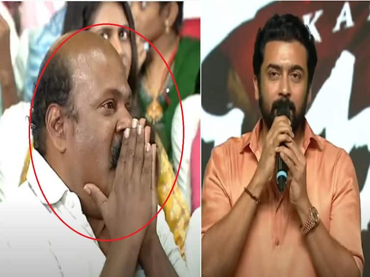 actor singampuli crying in viruman audio launch in madhurai Viruman audio launch: மேடையில் நினைவு கூர்ந்த சூர்யா... கதறி கதறி அழுத சிங்கம் புலி!