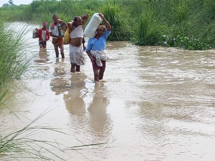 Gopalganj Flood: Gandak River Water Level High in Gopalganj Bihar Road Connectivity of six villages were Breaked ann Gopalganj Flood: गोपालगंज में उफान पर गंडक, तटबंध के अंदर बसे छह गांवों का सड़क से संपर्क टूटा, बाढ़ का खतरा