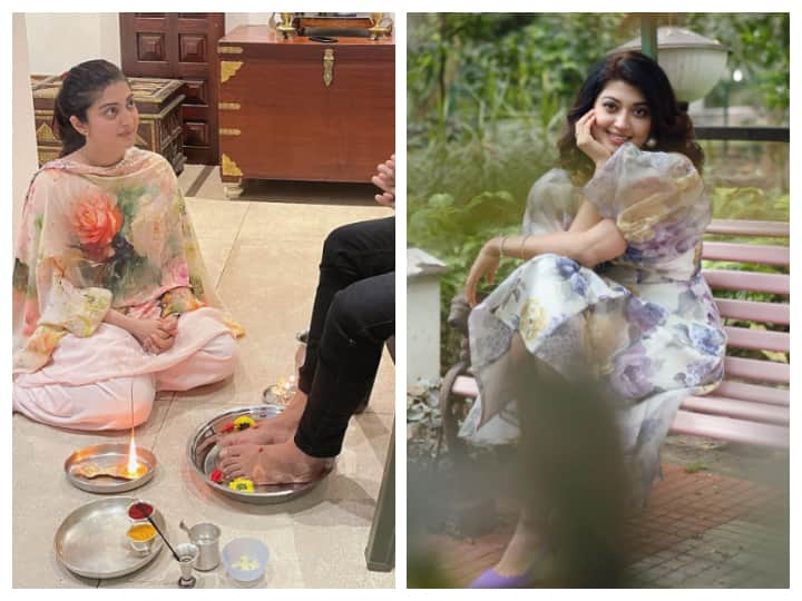 Pranitha Subhash Reacts To Being Trolled For Sitting At Her Husband’s Feet During Pooja