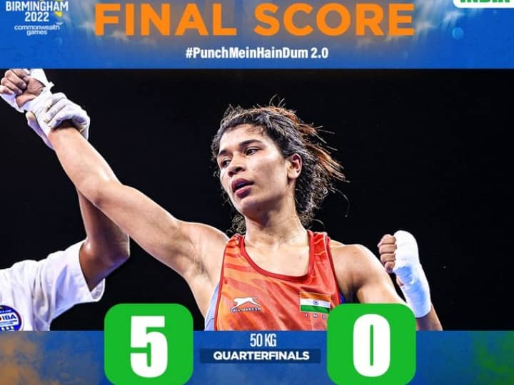 Commonwealth Games 2022: Nikhat Zareen won women's boxing light fly quarterfinal against Wales's Helen Jones Commonwealth Games 2022: निकहत जरीन सेमीफाइनल में पहुंची, क्वार्टर फाइनल में वेल्स की हेलेन जोन्स को हराया