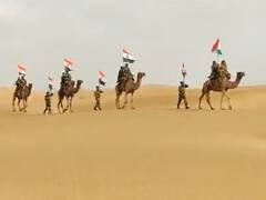 Azadi Ka Amrit Mahotsav: रेगिस्तान के जहाज पर सवार BSF जवानों ने निकाली तिरंगा यात्रा, स्वास्थ्य मंत्री ने शेयर किया वीडियो
