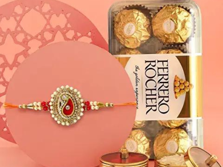 Ghasitaram Gifts Rakhi Gifts for Brother Rakhis Online - Om The Bond of  Truth Rakhi : Amazon.in: Jewellery