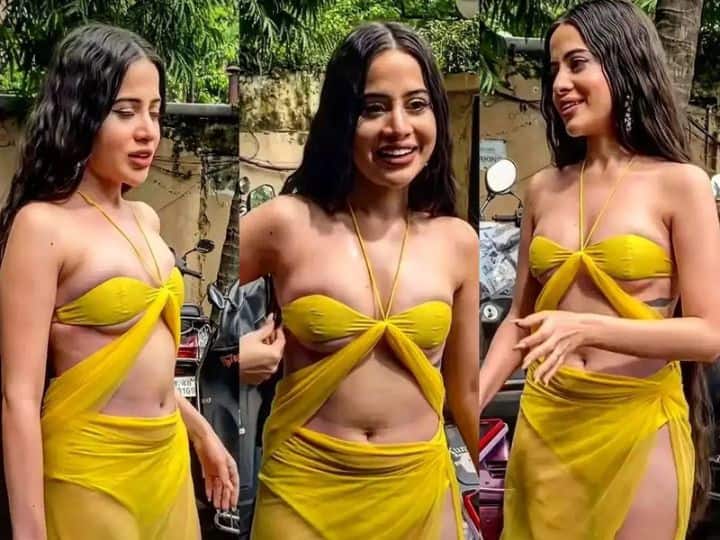 Urfi Javed looking gorgeous in yellow dress, watch here latest video Urfi Javed Video: ऐसी येलो ड्रेस पहनकर निकलीं उर्फी जावेद, फैन्स बोले- 'अब तो हद ही हो गई'