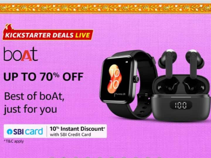 Amazon Sale On Boat Smart Watch Earbuds Best Earbuds Smart Watch Under 2000 70 Percent Discount On Headphone Smart Watch Amazon Deal: Boat के इन हेडफोन और स्मार्ट वॉच पर मिल रहा है सीधे 70% तक का डिस्काउंट